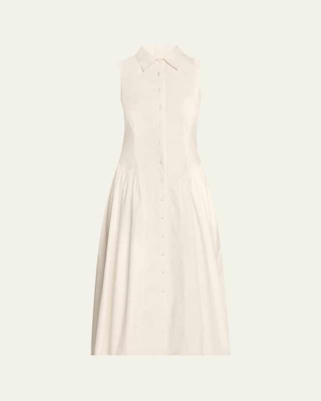 Losey Cotton Drop-Waist Midi Dress